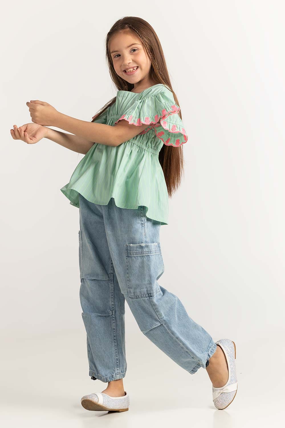 Junior Girl Sea Green Dress JG-DRS-SS24-028