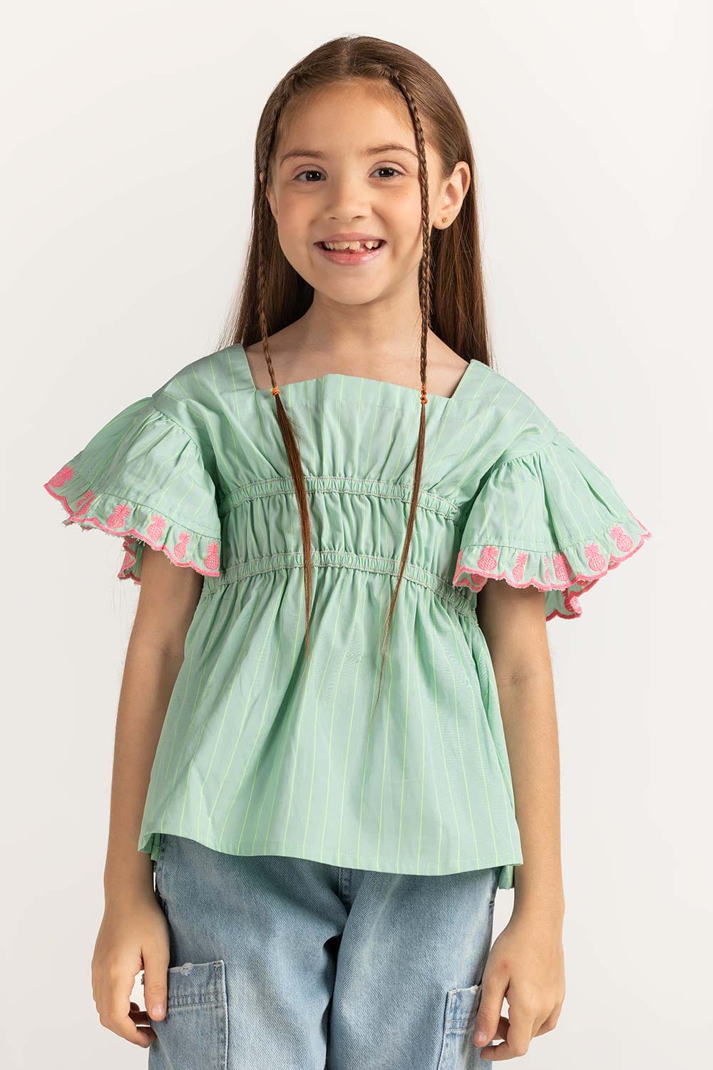 Junior Girl Sea Green Dress JG-DRS-SS24-028