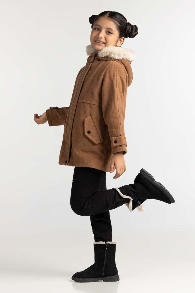 Junior Girl Tan Basic Jackets JG-JKT-WS23-028