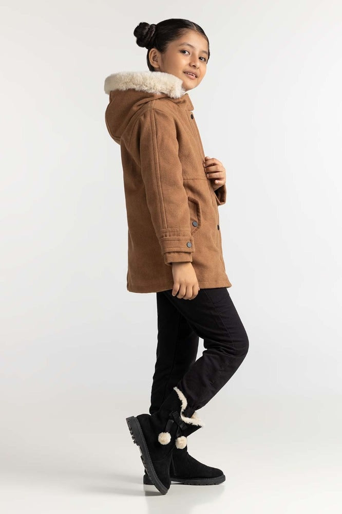 Junior Girl Tan Basic Jackets JG-JKT-WS23-028