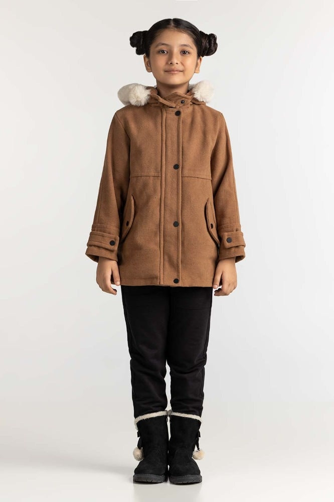 Junior Girl Tan Basic Jackets JG-JKT-WS23-028