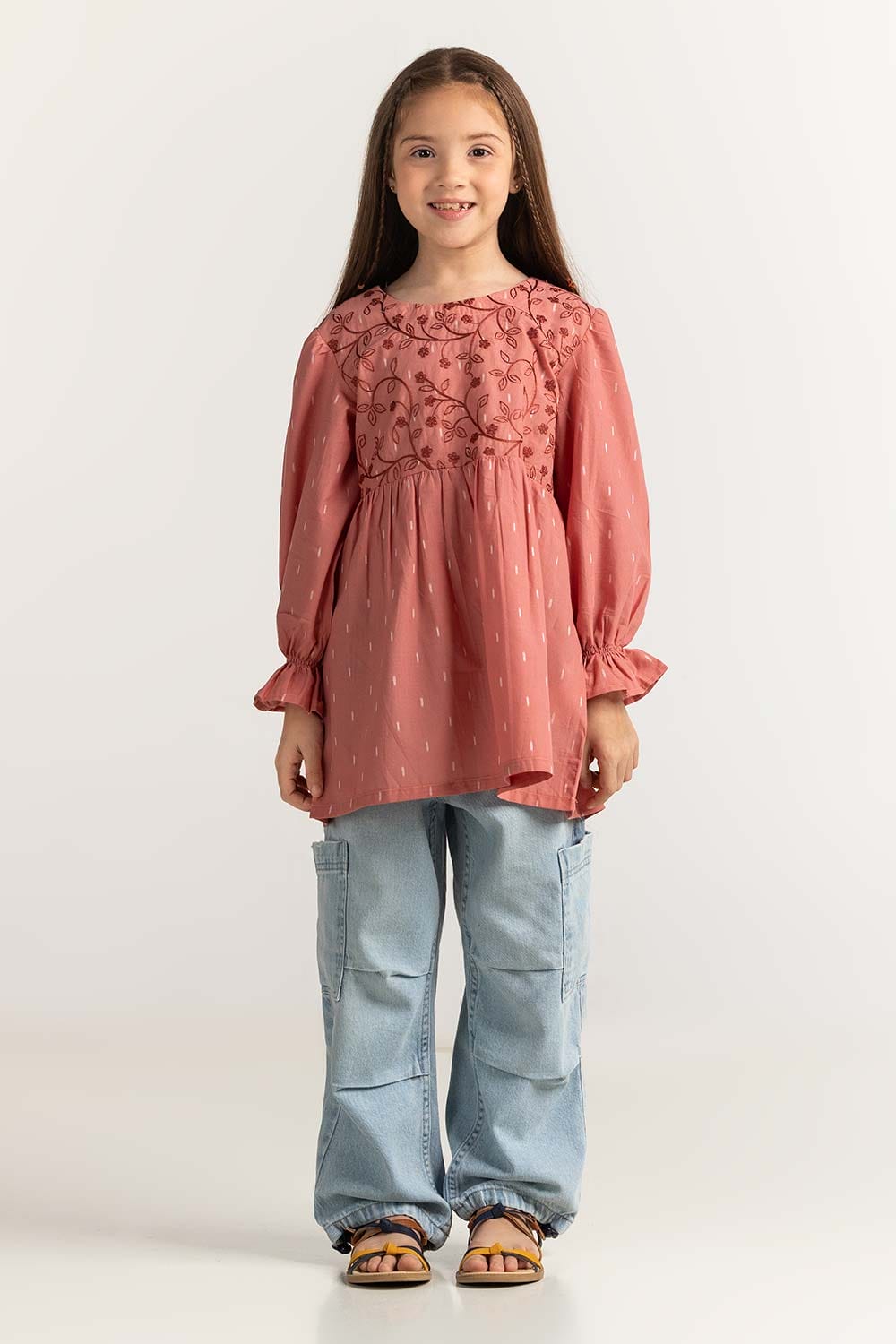 Junior Girl Terracotta Basic Blouse 231-414-208