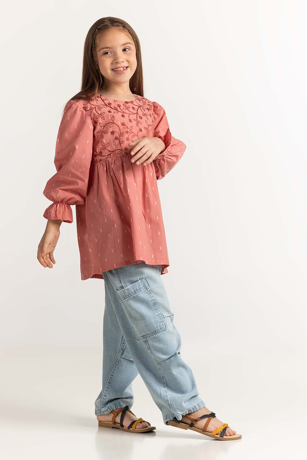 Junior Girl Terracotta Basic Blouse 231-414-208