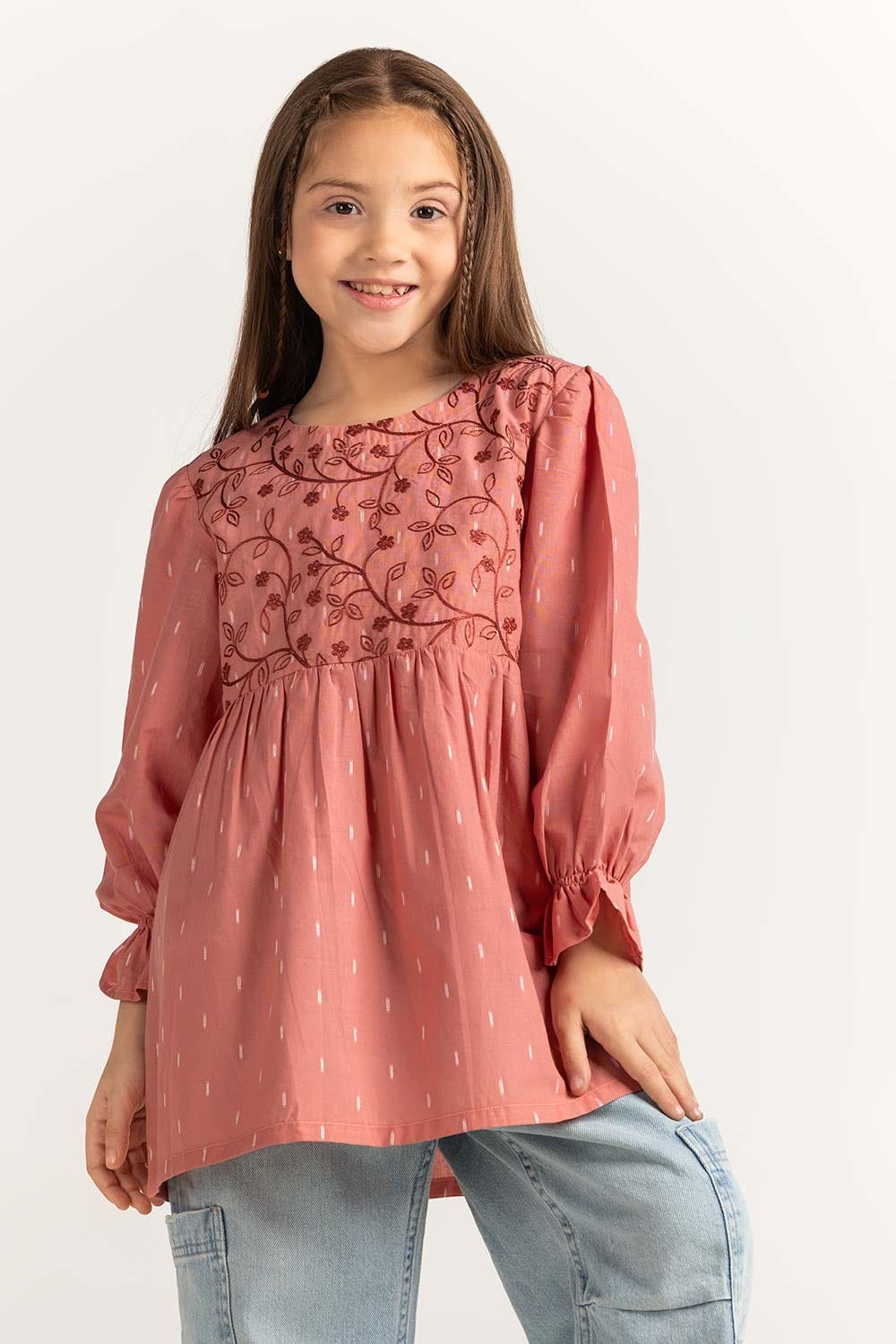 Junior Girl Terracotta Basic Blouse 231-414-208