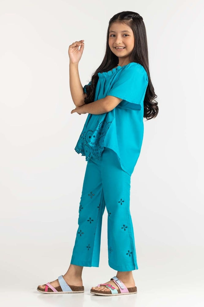 Junior Girl Turquoise Basic Blouse 231-416-201T