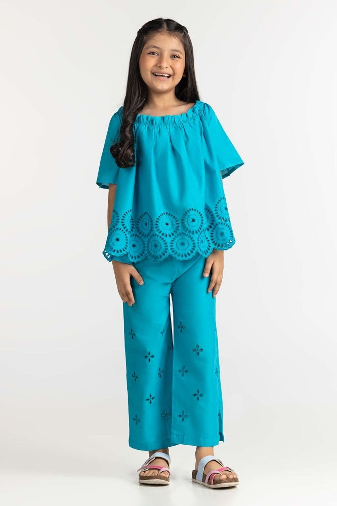 Junior Girl Turquoise Basic Blouse 231-416-201T
