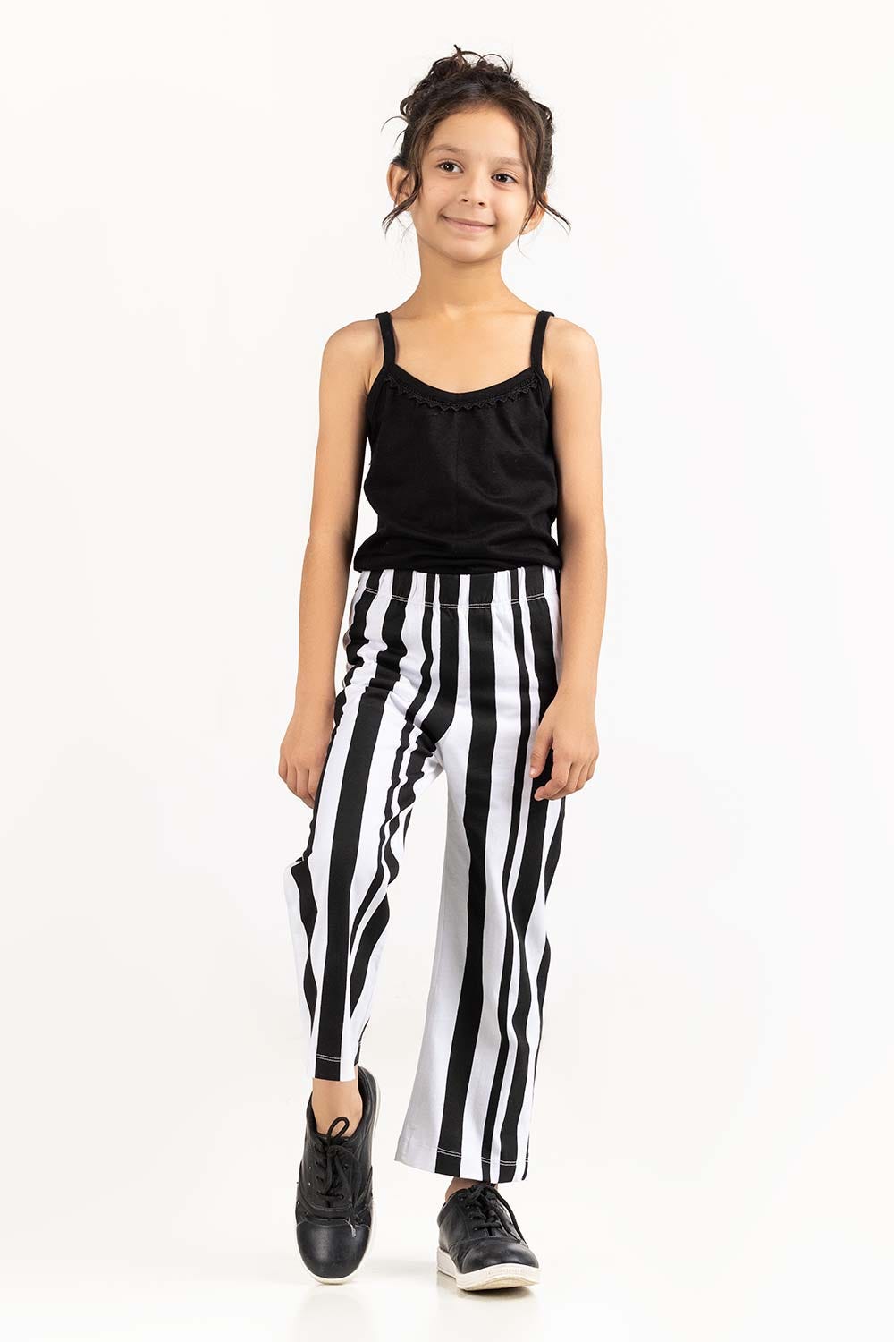Junior Girl White And Black Trouser 231-420-025