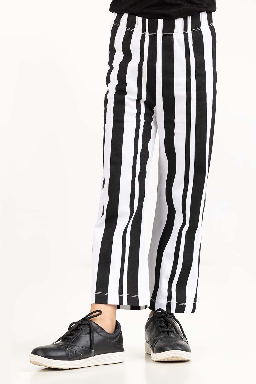 Junior Girl White And Black Trouser 231-420-025