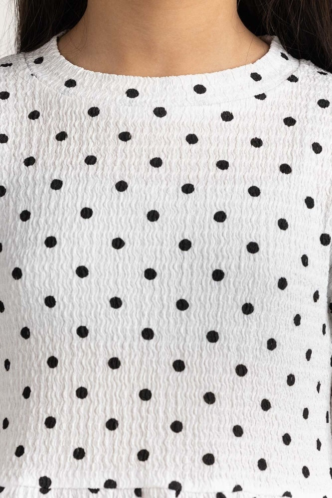 Junior Girl White Basic Top JG-DRS23-001