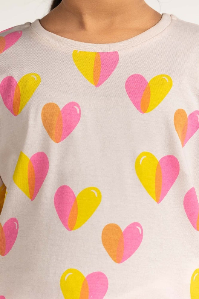 Junior Girl White Printed Tee JG-TS-SS24-032