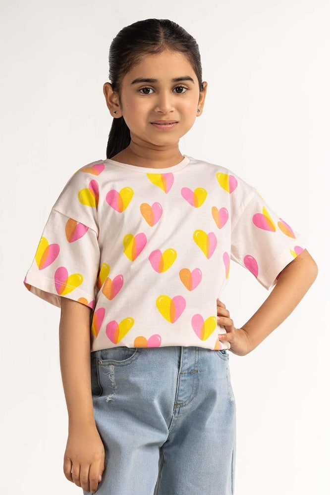 Junior Girl White Printed Tee JG-TS-SS24-032