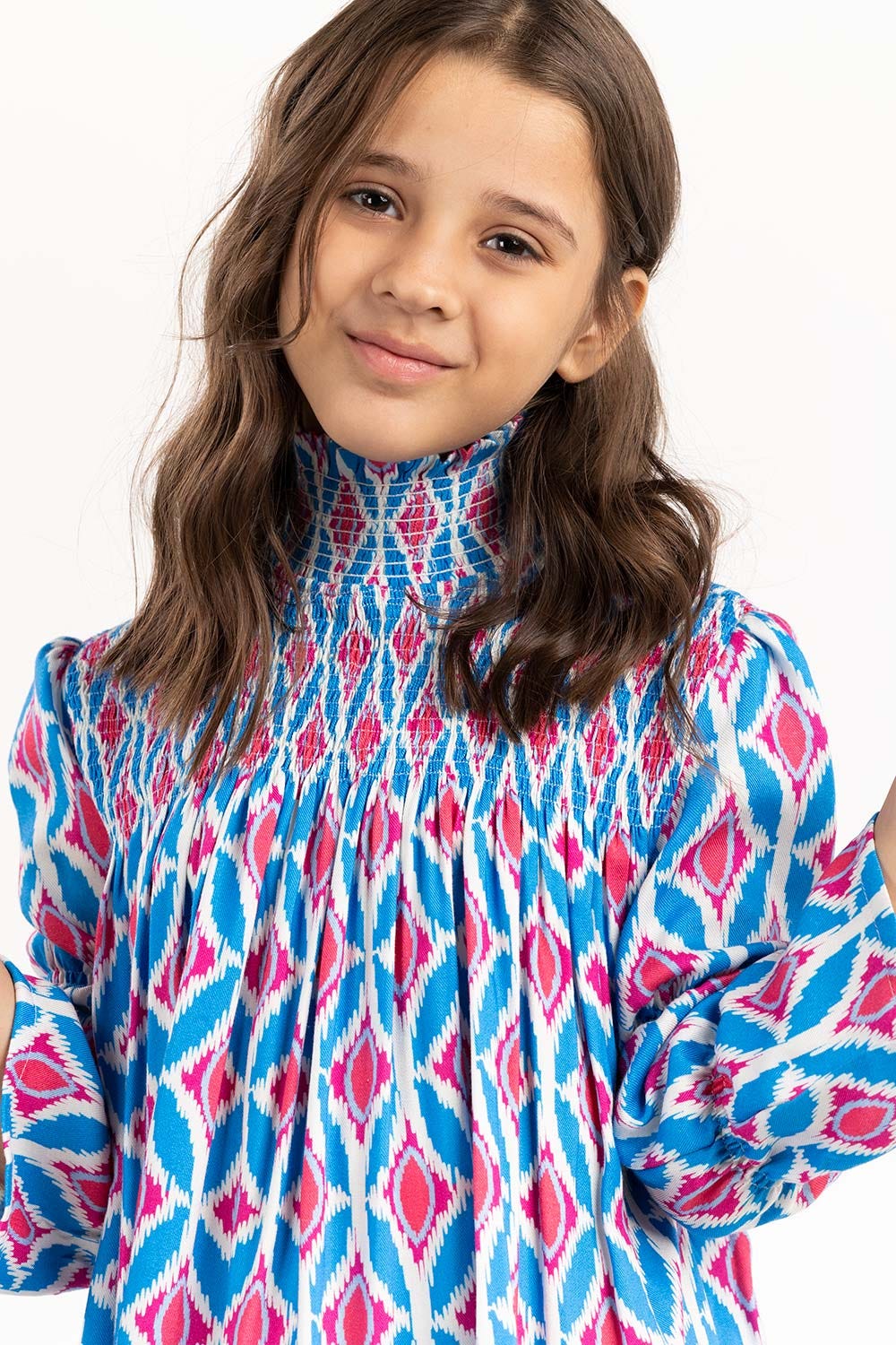 Junior Girl Multi Woven Blouse 224-414-027