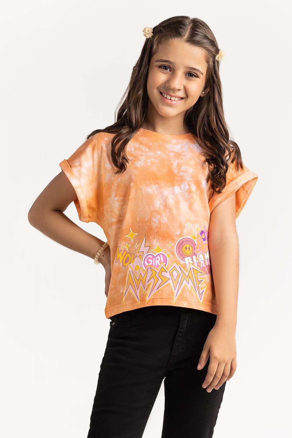 Junior Girl Orange T-Shirt 231-413-026