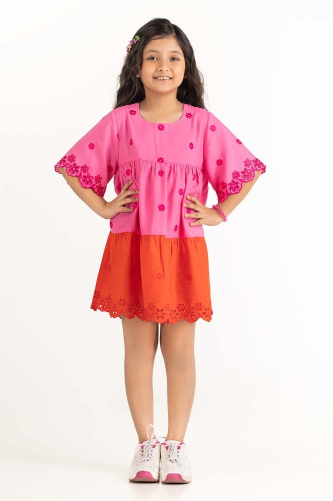 Junior Girls Pink Rust Blouse 231-414-220