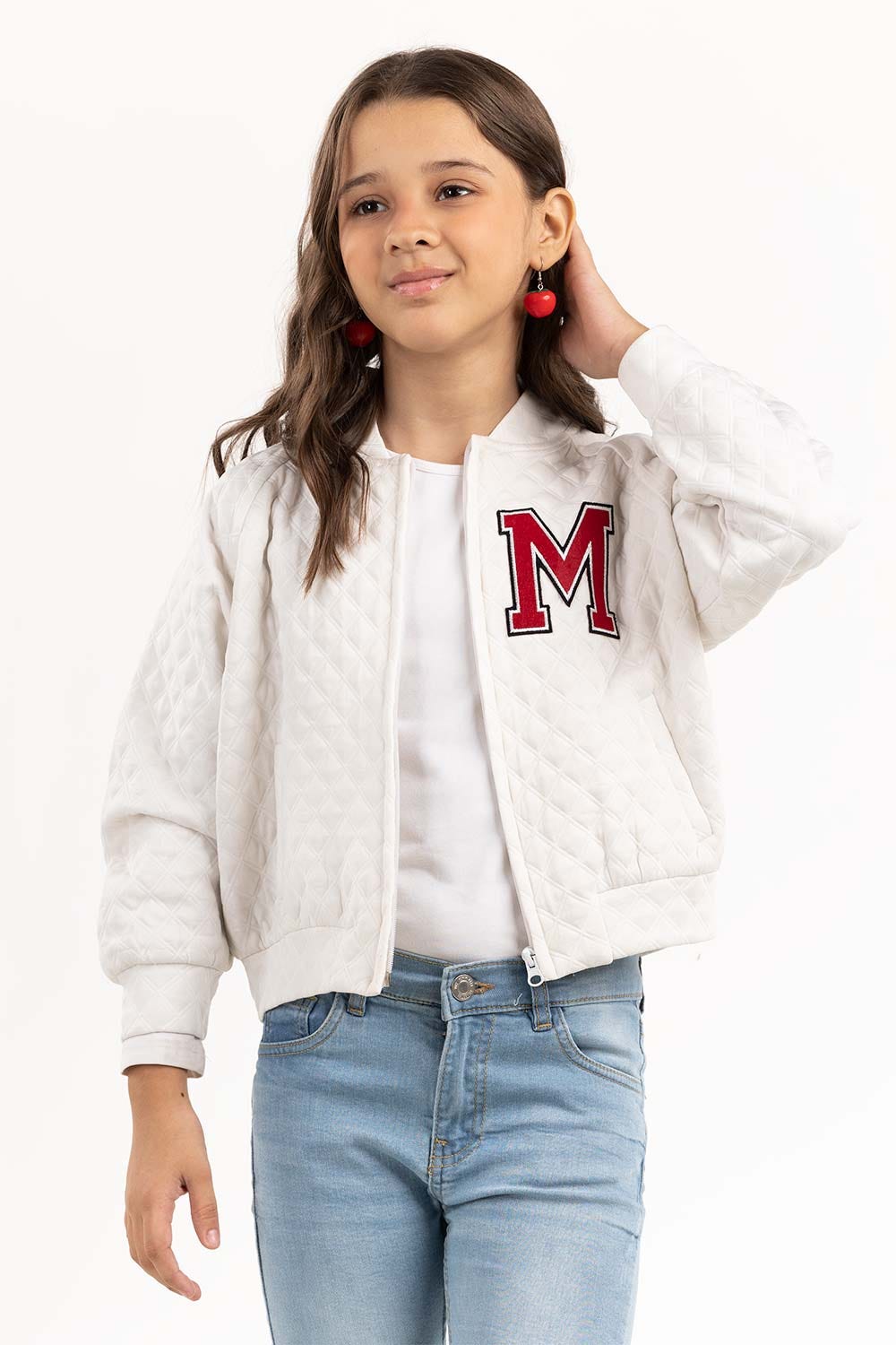 Girls White Jacket 224-412-076