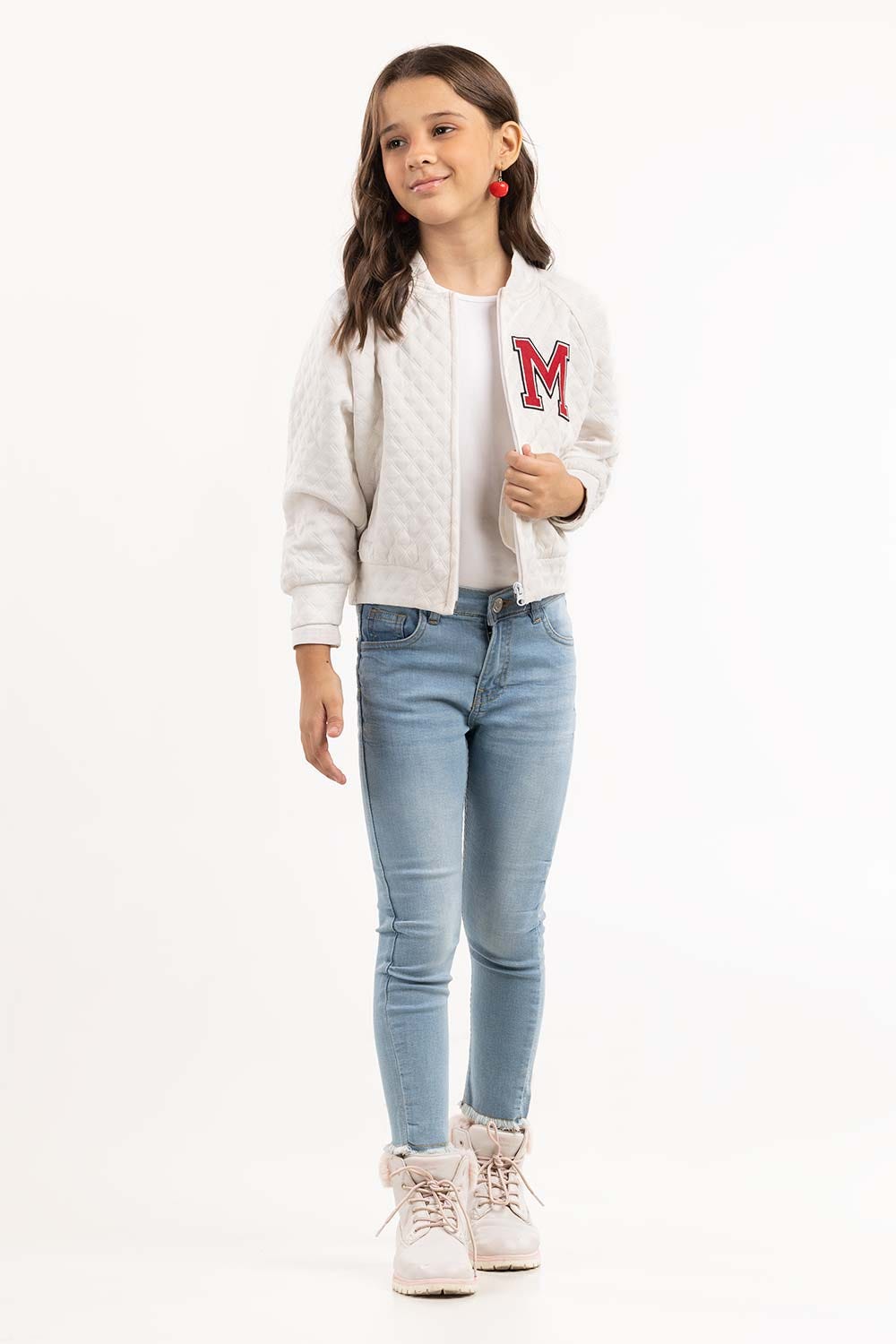 Girls White Jacket 224-412-076