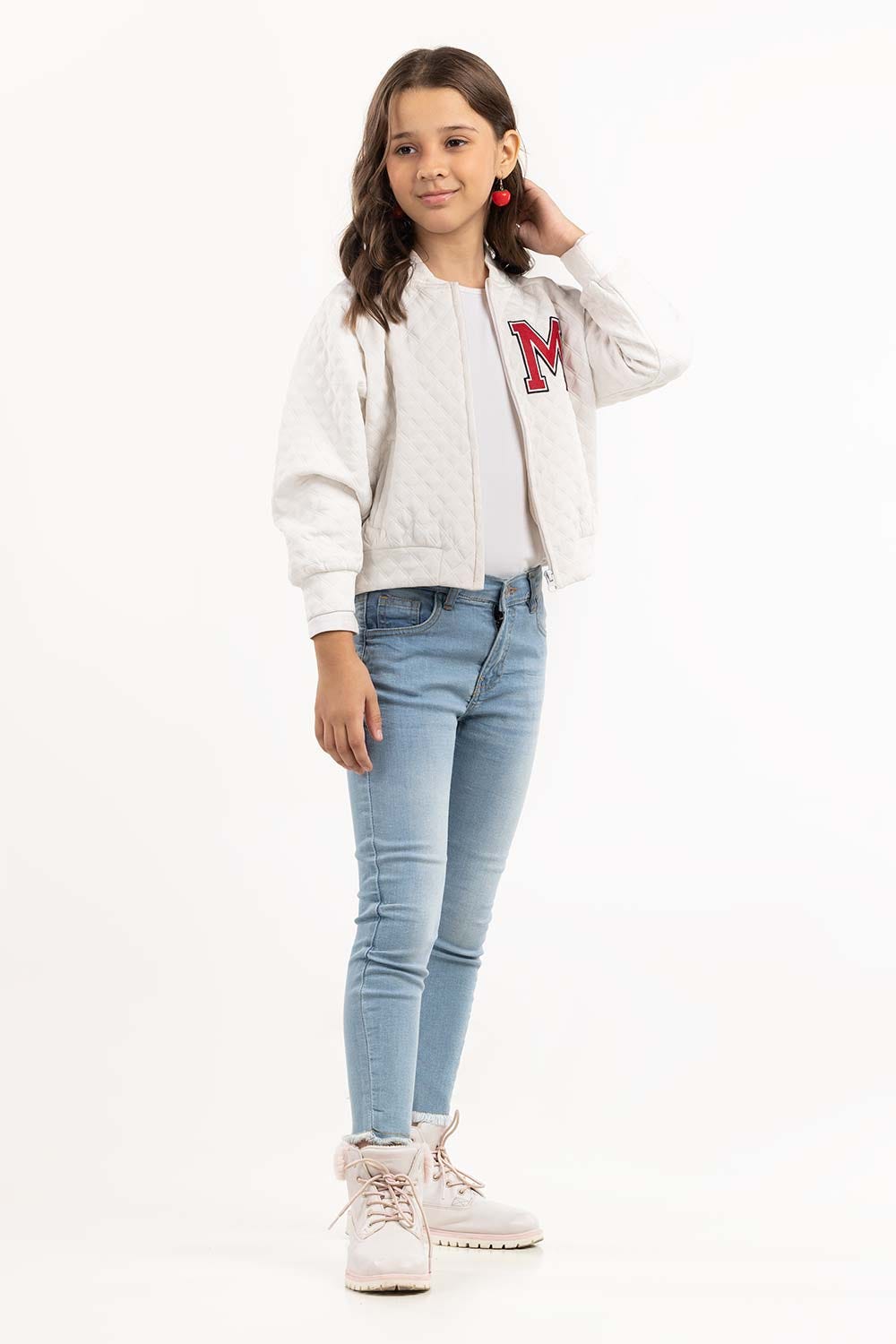 Girls White Jacket 224-412-076
