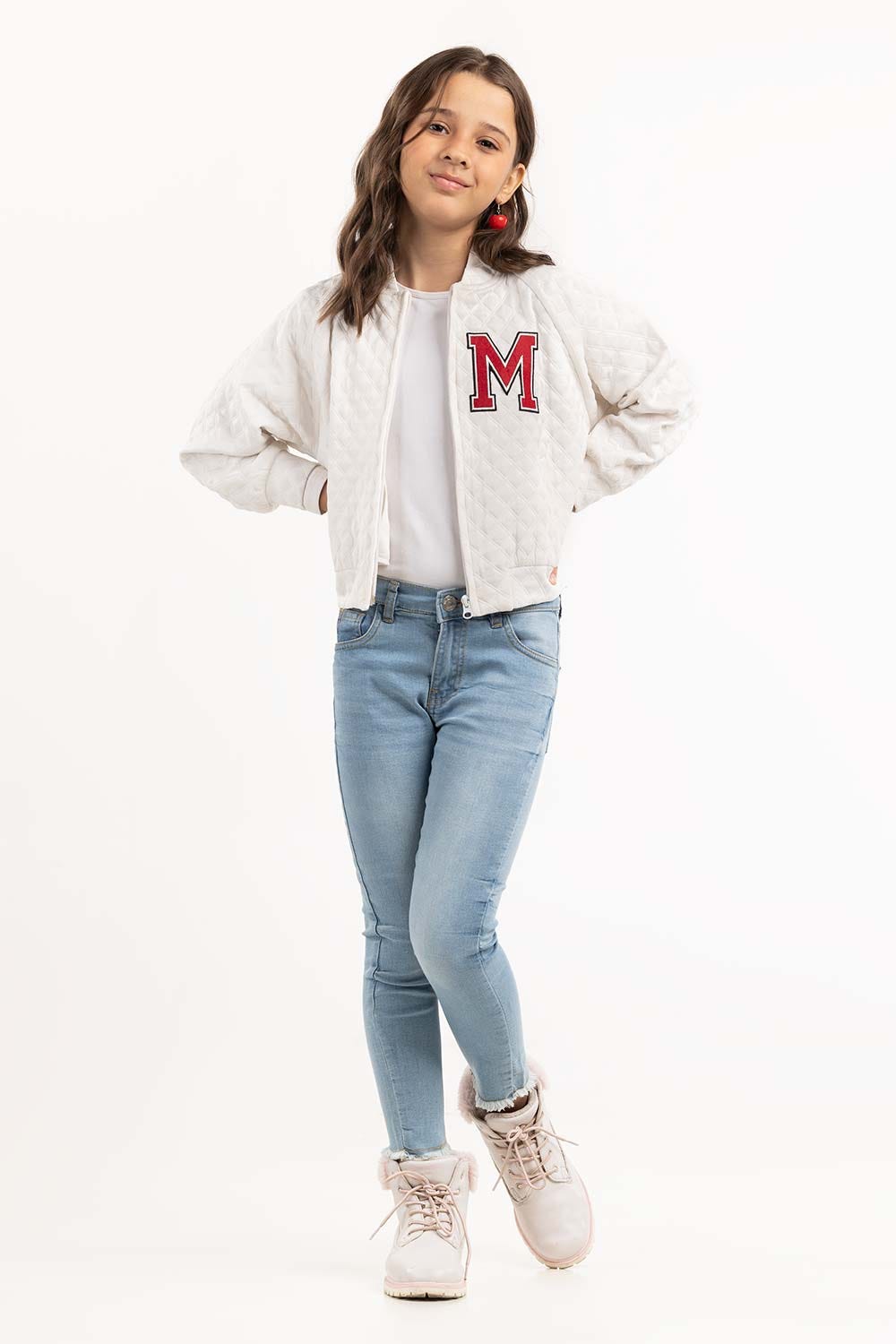 Girls White Jacket 224-412-076