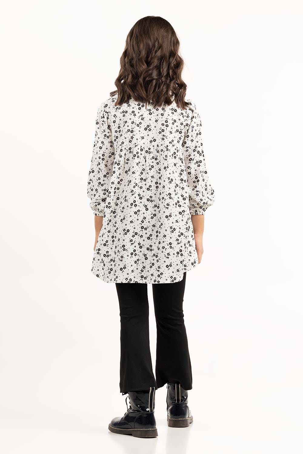 Junior Girl White Woven Shirt 224-417-023