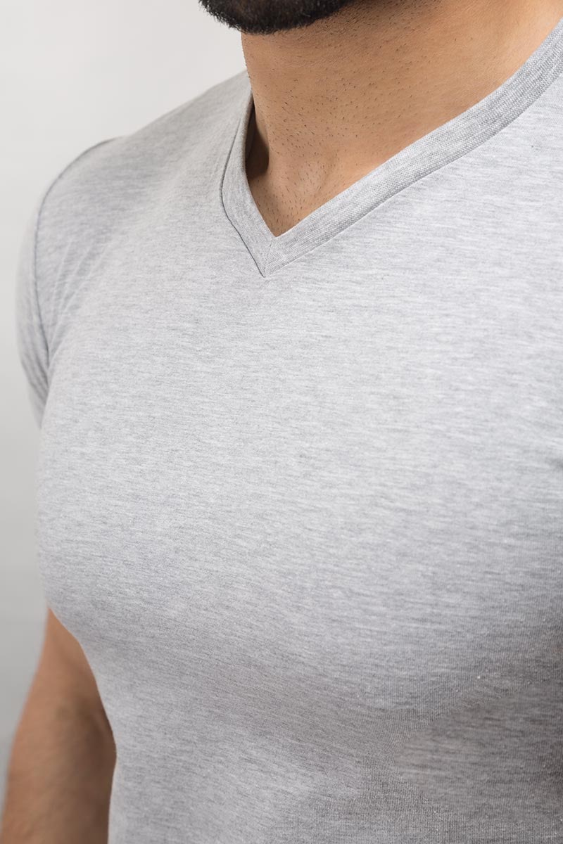 Ash Grey Basic Tee JVN-SIG-D015