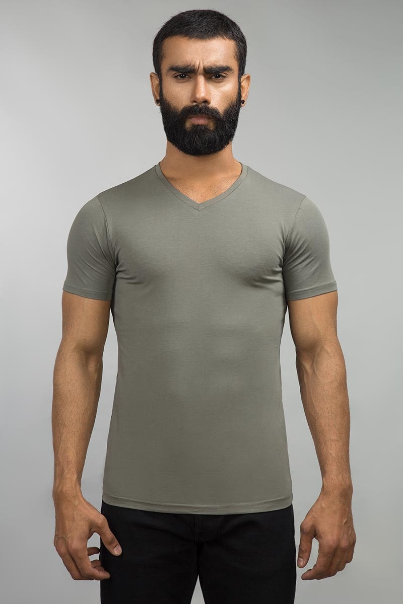 Smoke Grey Basic Tee JVN-SIG-D019