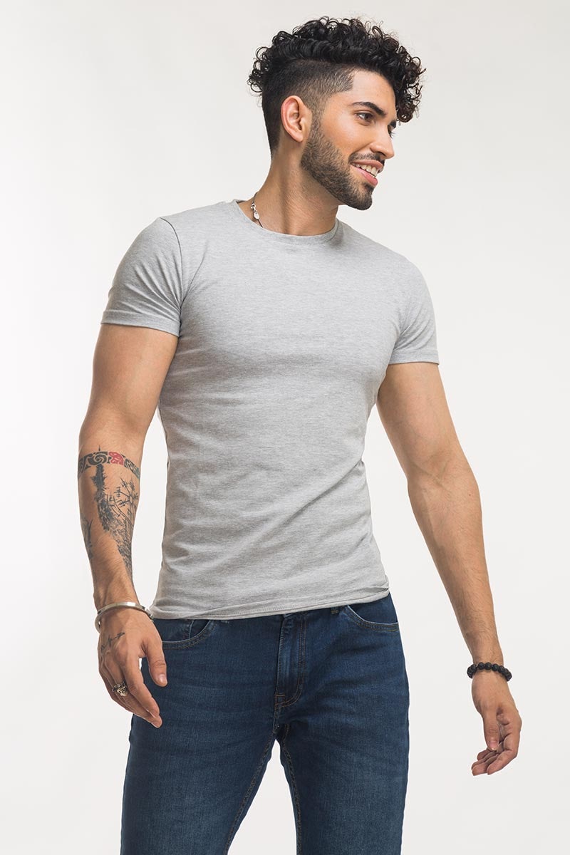 Ash Grey Basic Tee JVN-SIG-D24
