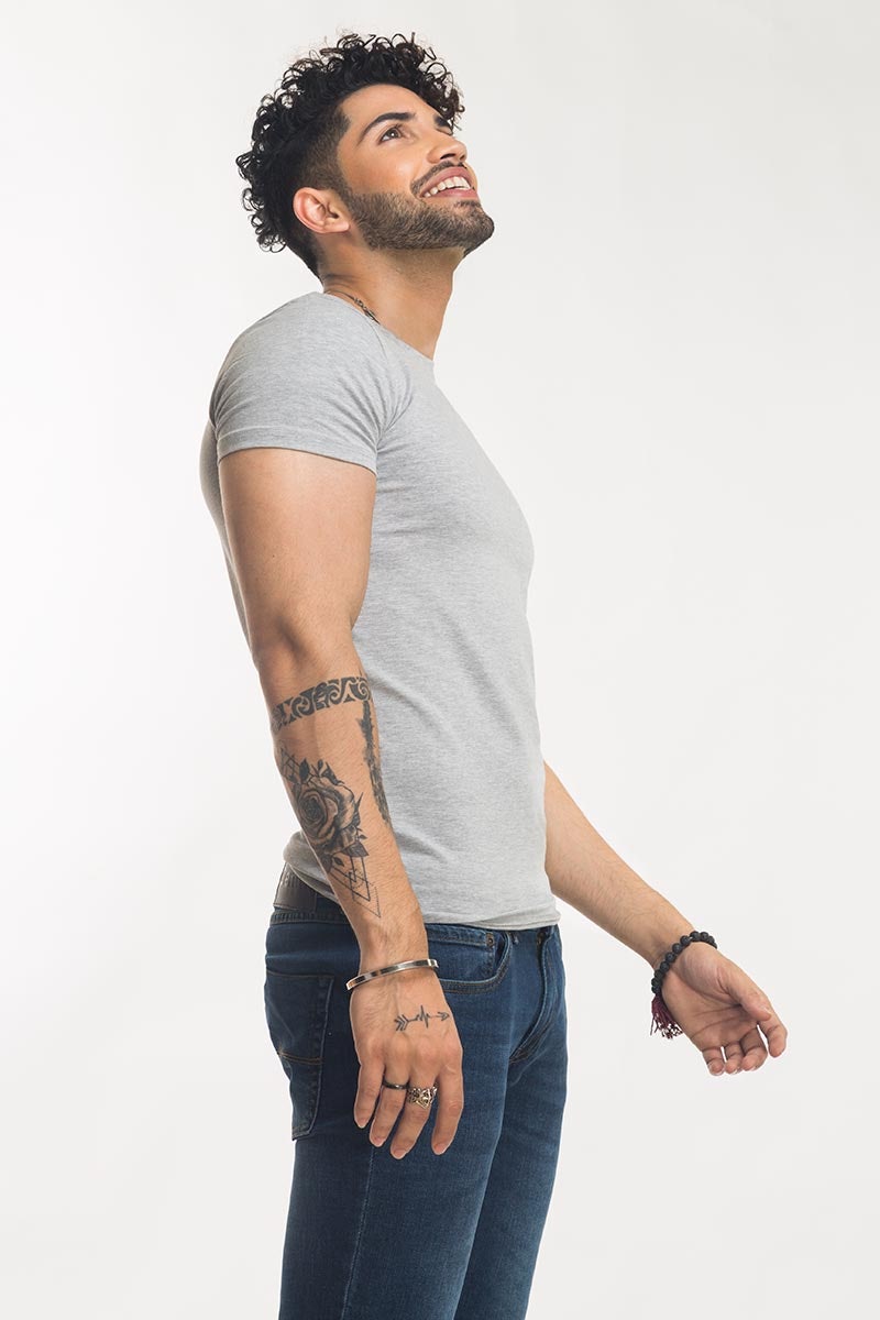 Ash Grey Basic Tee JVN-SIG-D24