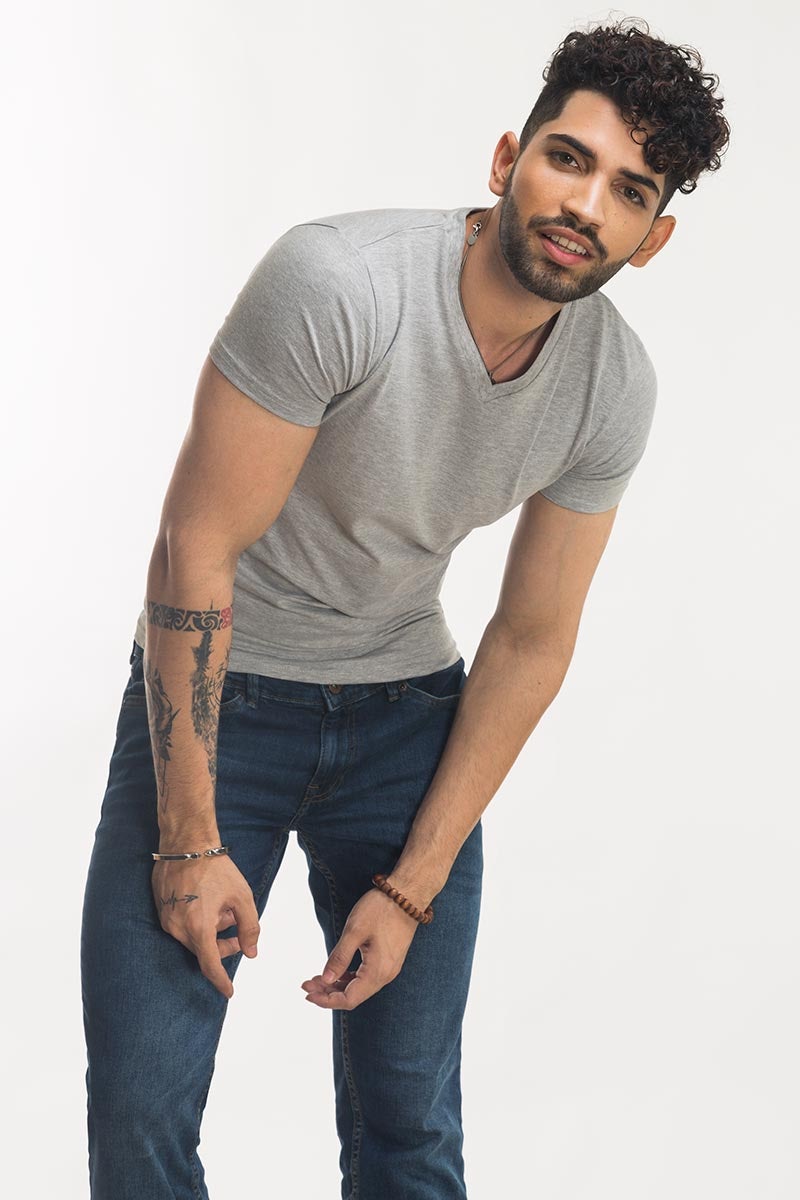 Ash Grey Basic Tee JVN-SIG-D24