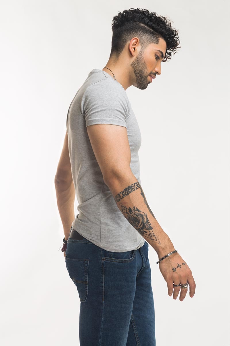Ash Grey Basic Tee JVN-SIG-D24