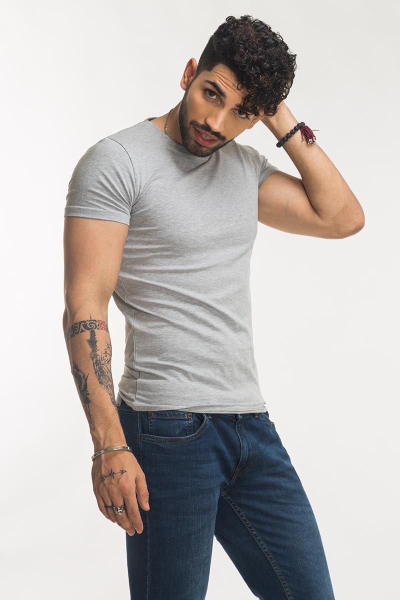 Ash Grey Basic Tee JVN-SIG-D24