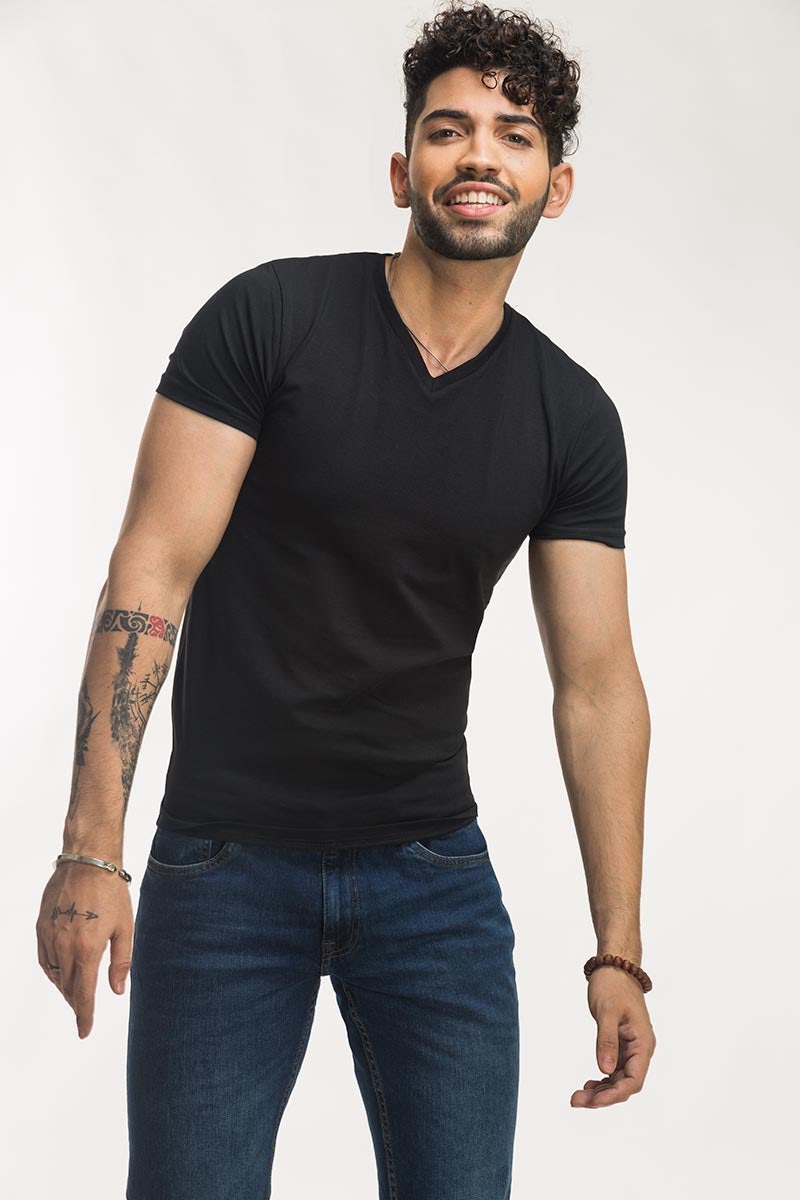 Black Basic Tee JVN-SIG-D26