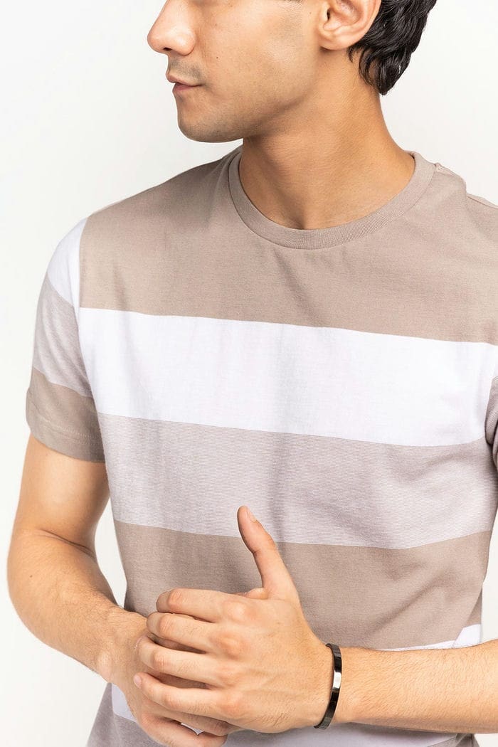 Khaki-White Urban T-Shirt YD-URB-TEE-D15-01