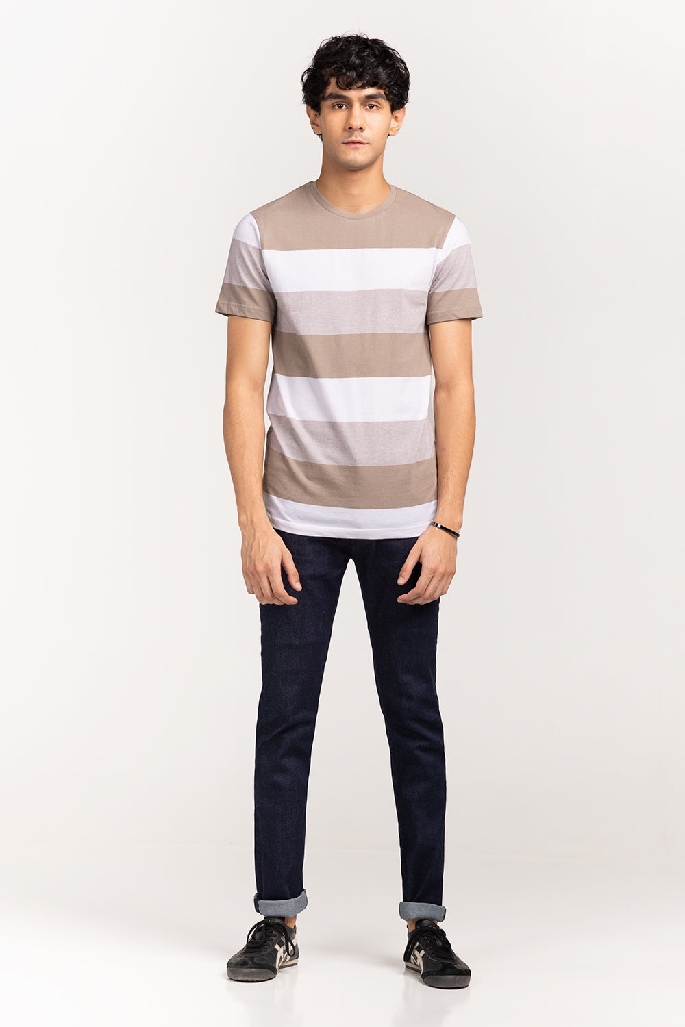 Khaki-White Urban T-Shirt YD-URB-TEE-D15-01