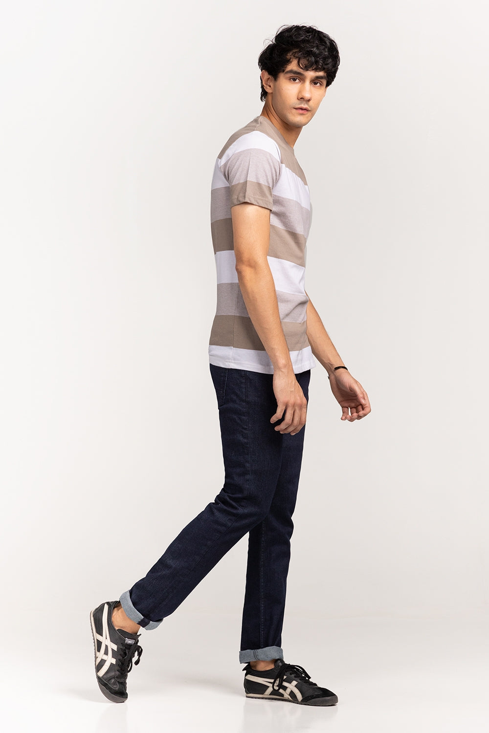 Khaki-White Urban T-Shirt YD-URB-TEE-D15-01