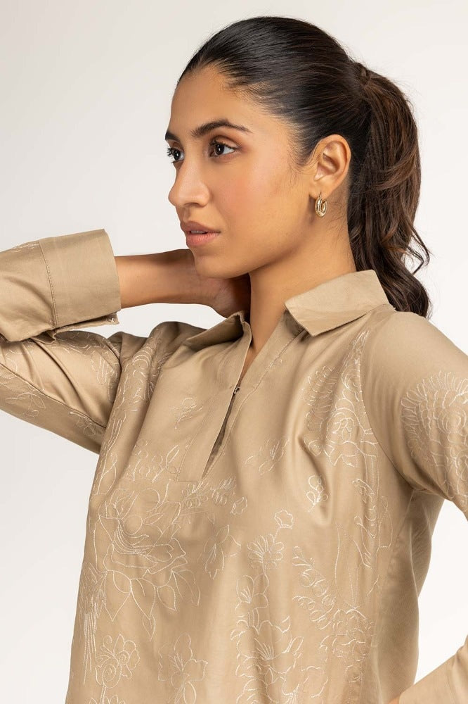 Khaki Basic Blouse WM-BLS23-006