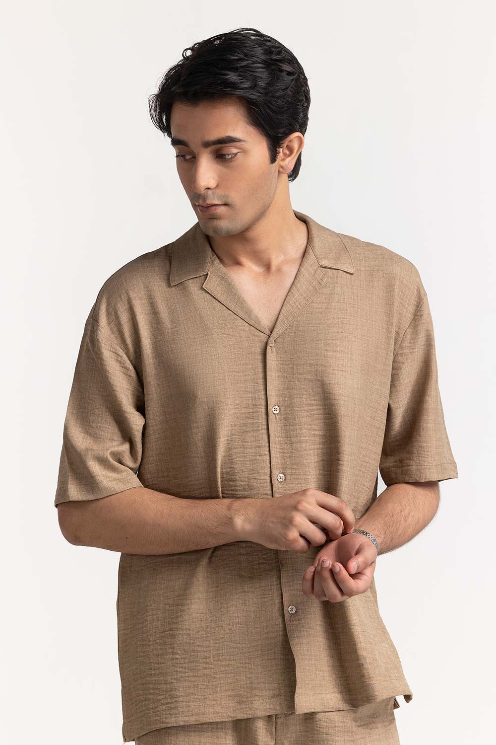 Khaki Basic Casual Shirt MN-CS-SS24-047