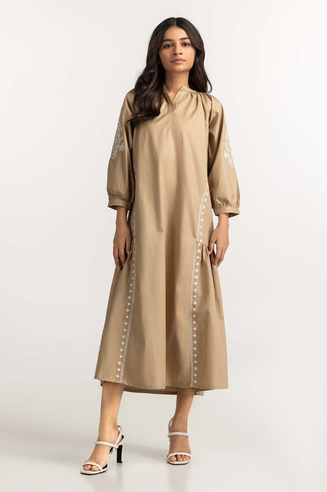 Khaki Basic Dress WM-DRSWS23-010