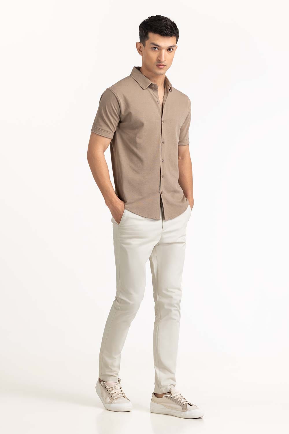 Khaki Basic Shirt KS-HSPK23-037