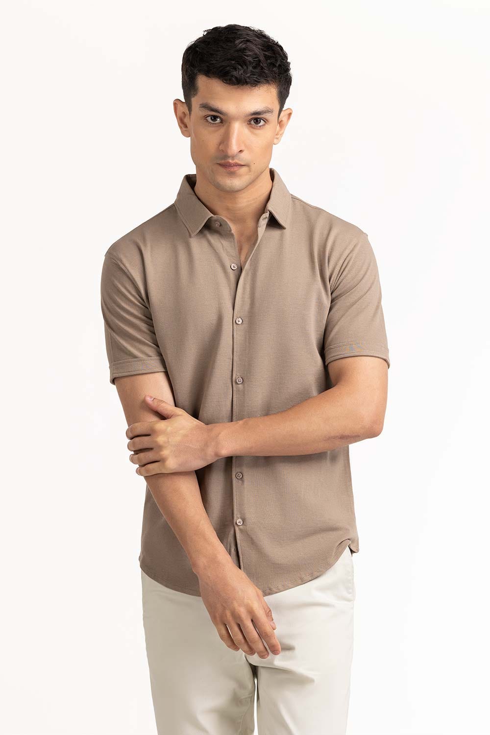 Khaki Basic Shirt KS-HSPK23-037