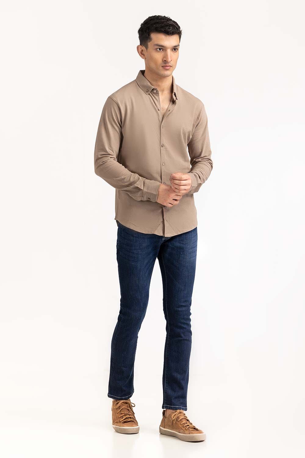 Khaki Basic Shirt KS-HSPK23-042