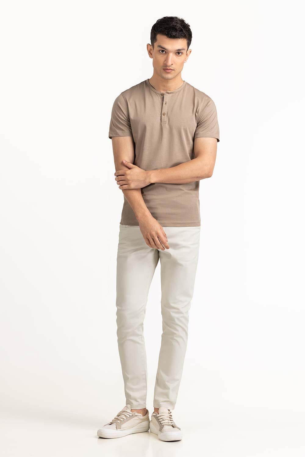 Khaki Basic Tee TS-HLSJ23-069