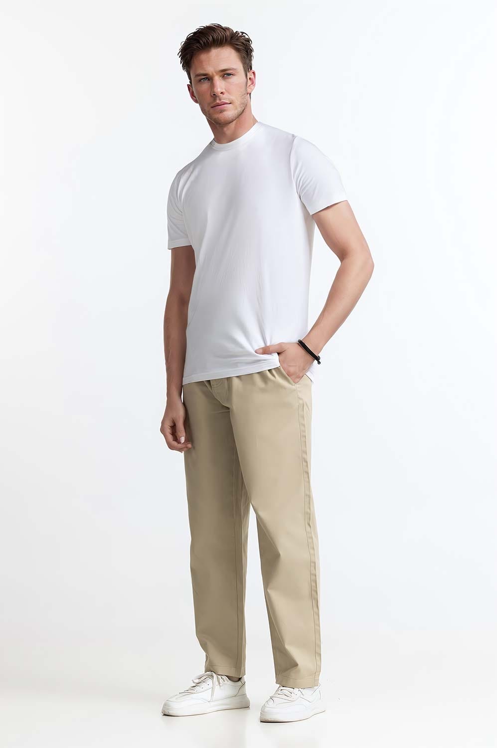 Khaki Basic Trouser MNTRCSS24010-A