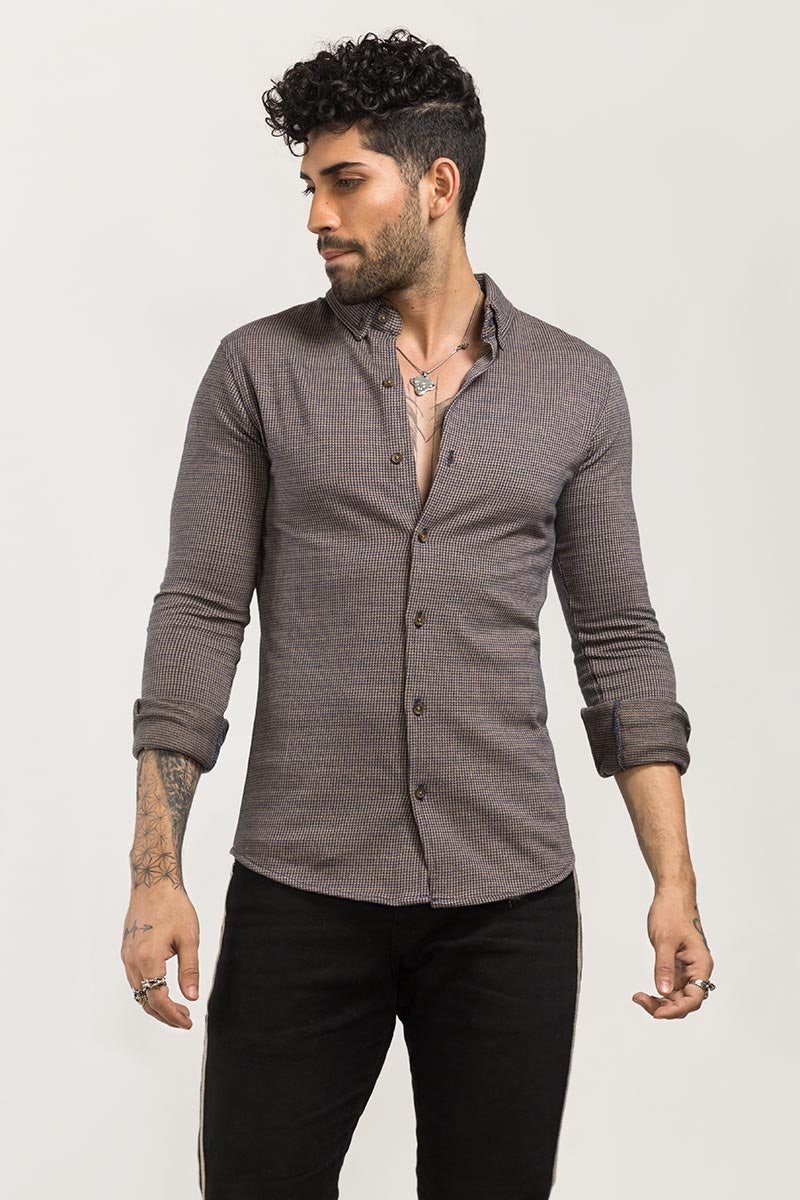 Khaki Casual Shirt FS-CS-KNIT-D04