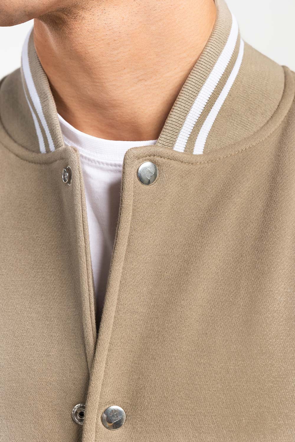 Khaki Mock Neck Zipper Jacket JKT-MNZ-80-01