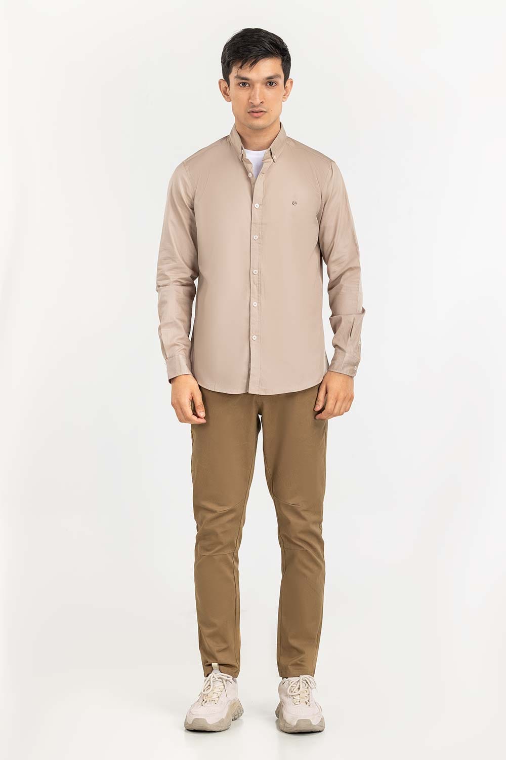 Khaki Solid Casual Shirt CS-PD22-014