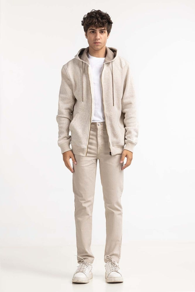 Khaki Textured Fashion Jacket MN-HDZ-WS23-005