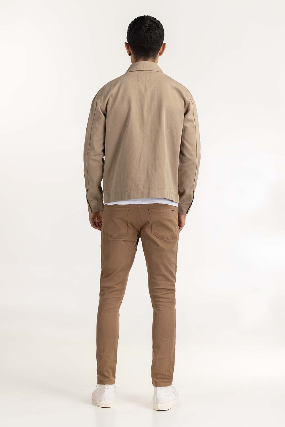 Khaki Twill Zipper Jacket JKT-WOV22-034