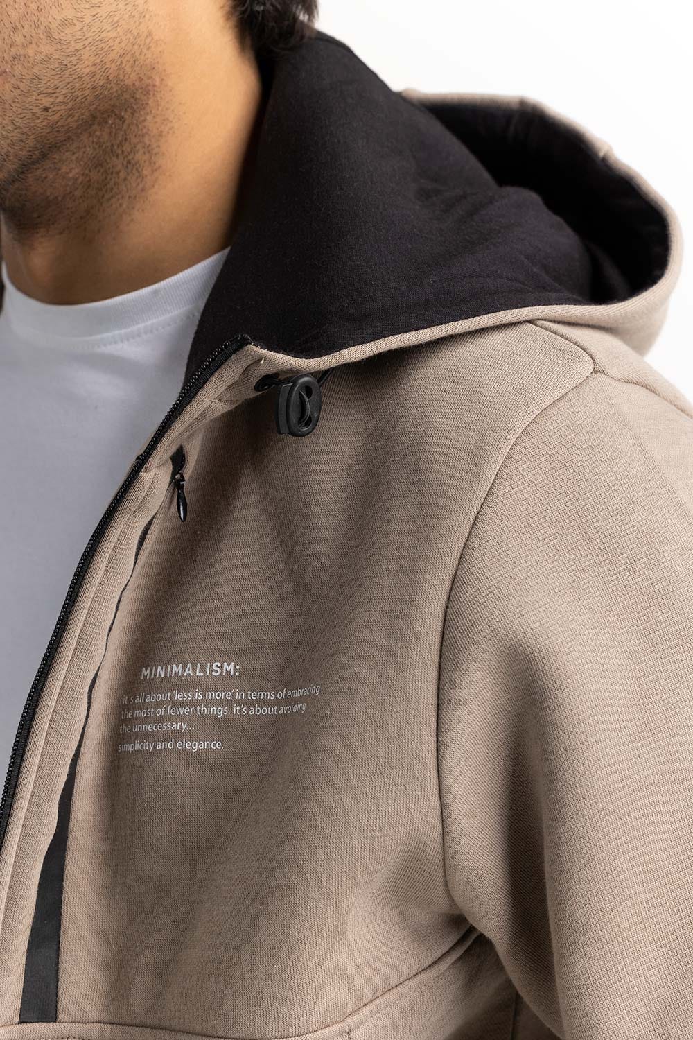 Khaki ZipUp Hoodie JKT-KNTHZ22-042