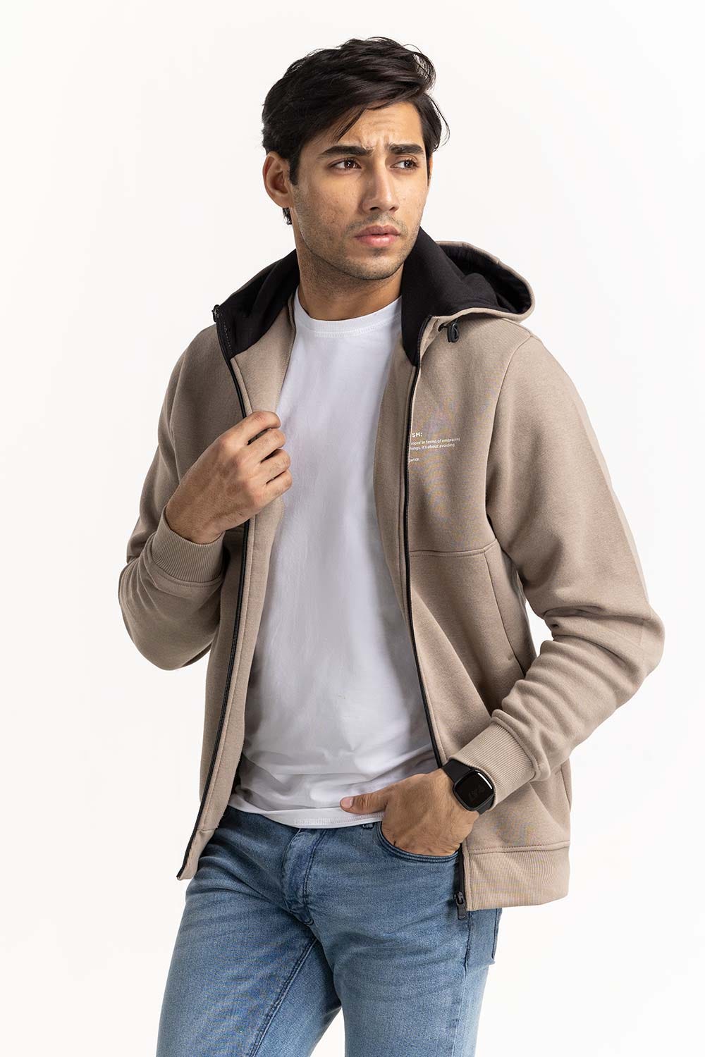 Khaki ZipUp Hoodie JKT-KNTHZ22-042