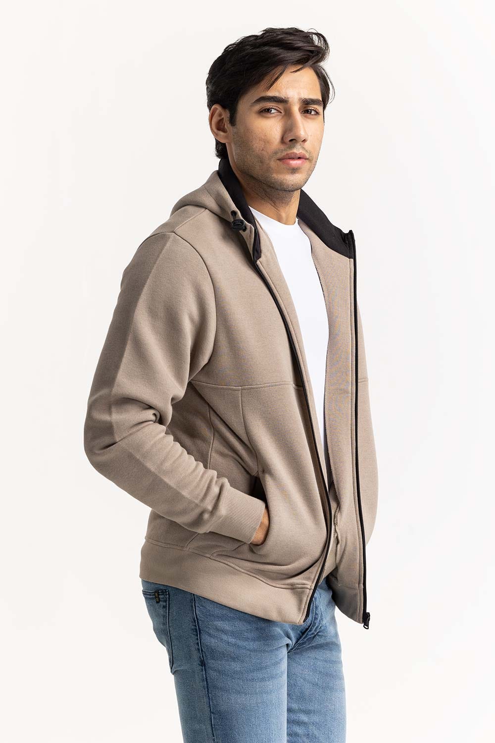 Khaki ZipUp Hoodie JKT-KNTHZ22-042